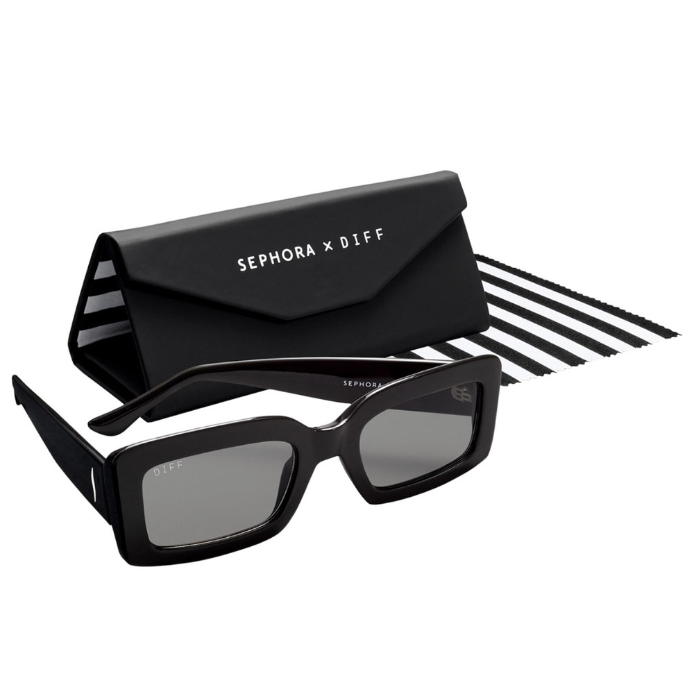 [NEW/UNUSED] Sephora x Diff Black Rectangular Sunglasses